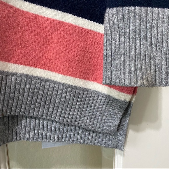 Anthropologie Vneck Button Pullover Striped Sweater Size Small - Picture 4 of 7